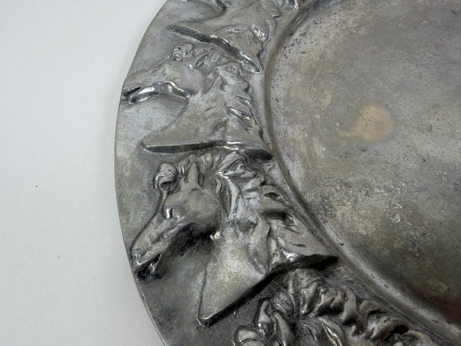 Pewter Tray With Horse Figures 13'W [Photo 3]
