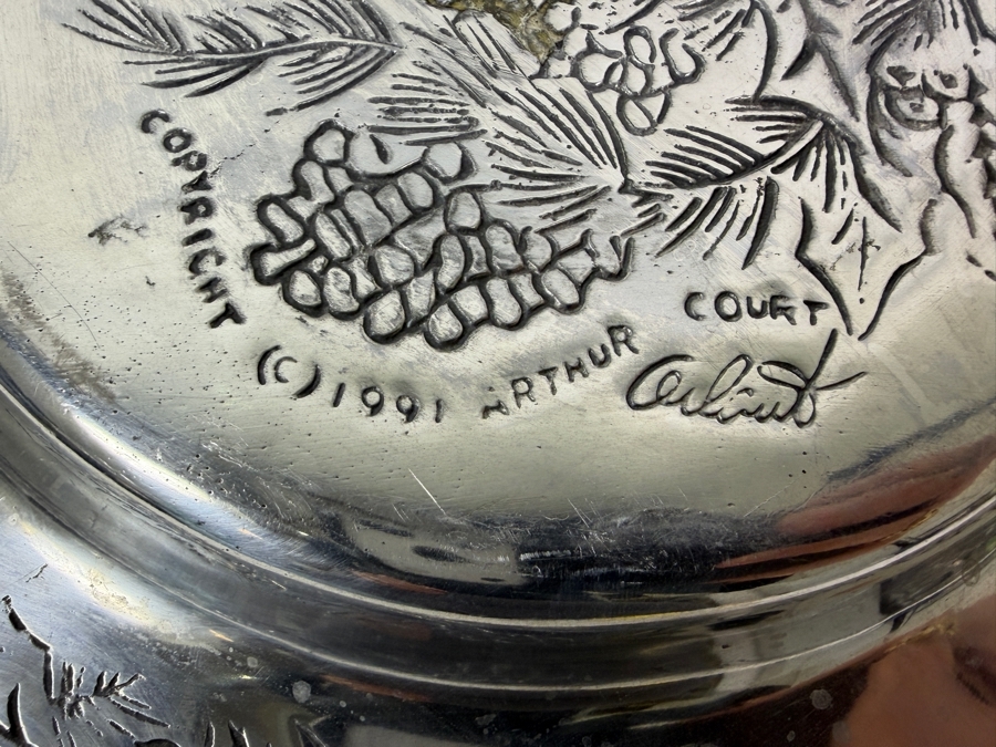 Vintage Arthur Court Aluminum Platter With Festive Holiday Designs 13.75'W [Photo 6]