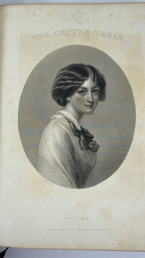 Antique 1860 First Edition Hardcover Book The Centre Table - Illustrated By Fifty Fine Engravings Published By Leavitt & Allen New York (RSF) [Photo 4]
