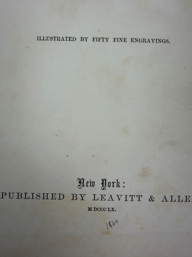 Antique 1860 First Edition Hardcover Book The Centre Table - Illustrated By Fifty Fine Engravings Published By Leavitt & Allen New York (RSF) [Photo 6]