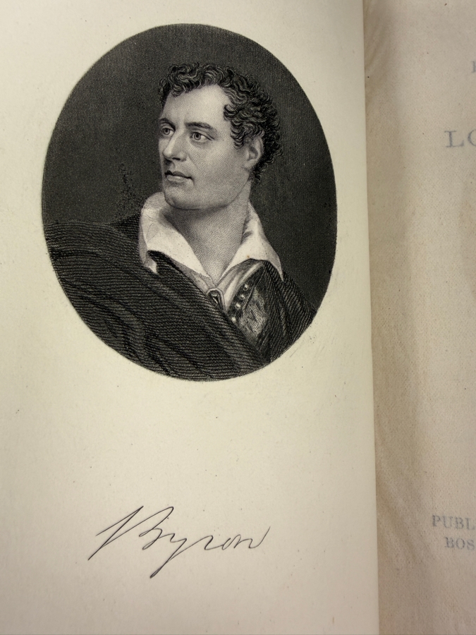 Antique 1877 First Edition Hardcover Book Set: The Poetical Works Of Lord Byron With A Memoir In Five Volumes Published By Hurd And Houghton (RSF) [Photo 5]