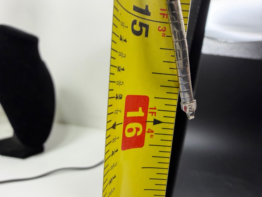 Sterling Silver Black Onyx Pendant With Sterling Silver Italian 16' Necklace 33.8g [Photo 7]