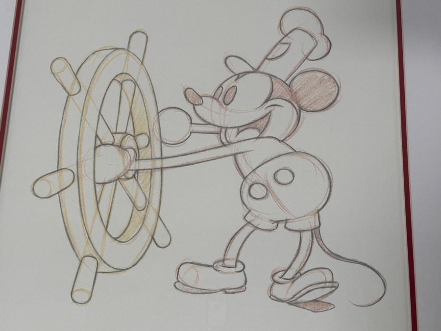 Steamboat Willie Mickey Mouse Print Framed 27 X 34 [Photo 4]