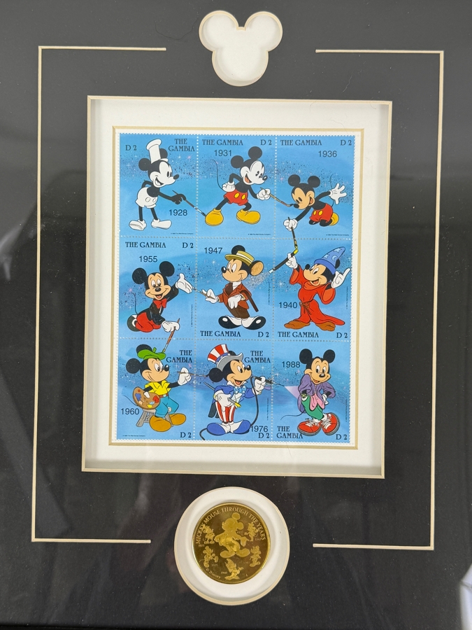 Framed 'Mickey's Progression' Limited Edition Mint Stamps With Medallion 13 X 15 [Photo 2]