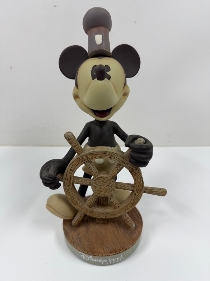 Walt Disney Parks And Resorts Steamboat Willie Bobblehead With Original Box 10'H [Photo 2]