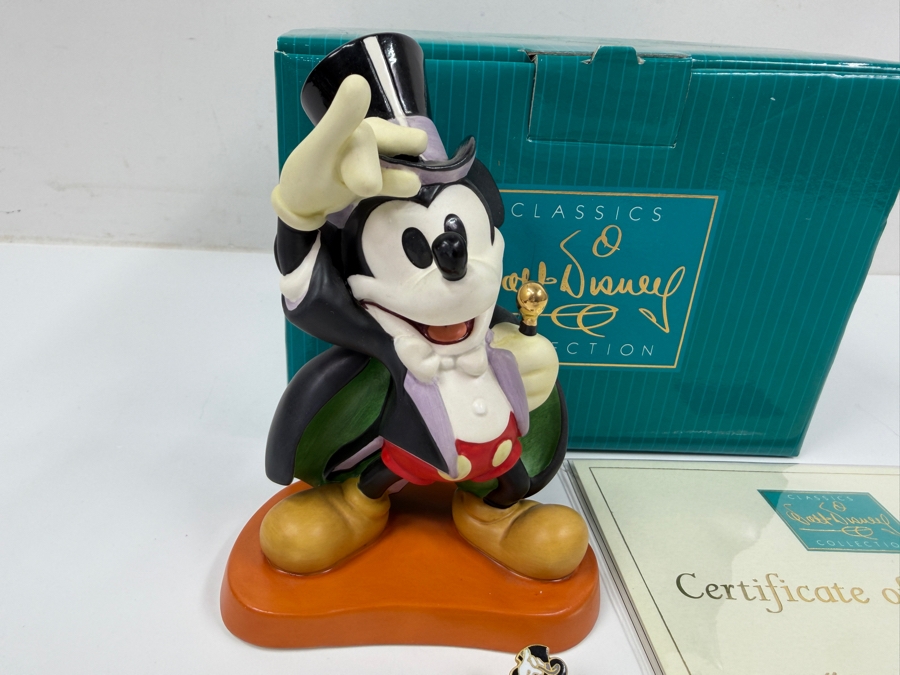 Walt Disney Classics Collection 'On With The Show!' From Walt Disney's Magician Mickey Figurine With Trading Pin And Original Box 5'H [Photo 2]