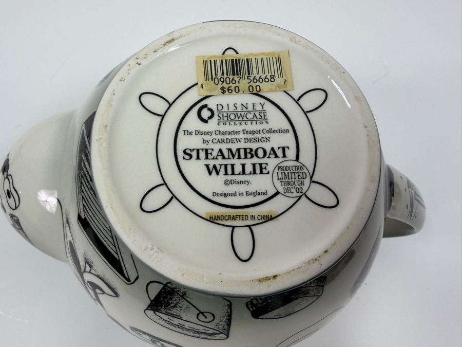 The Disney Character Teapot Collection By Cardew Design 'Steamboat Willie' With Original Box Retailed For $60 [Photo 6]