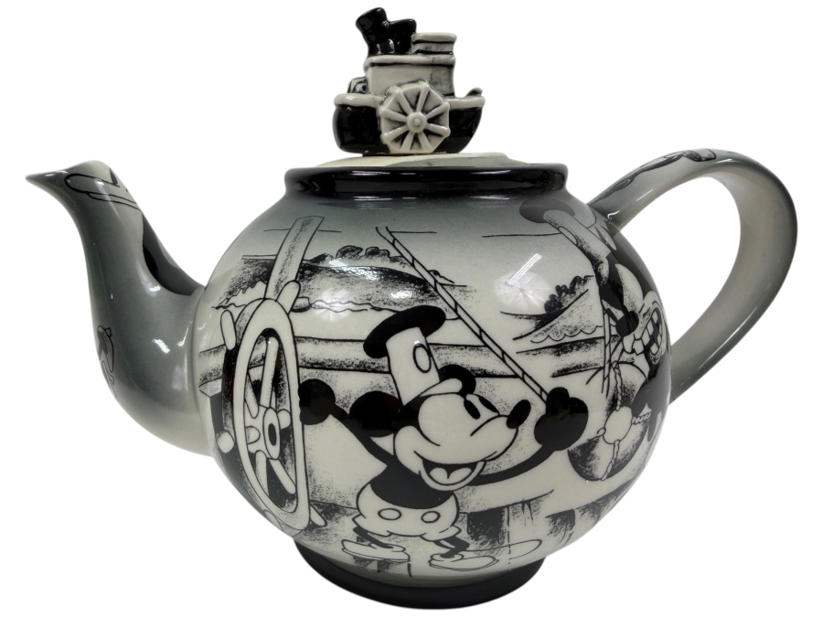 The Disney Character Teapot Collection By Cardew Design 'Steamboat Willie' With Original Box Retailed For $60