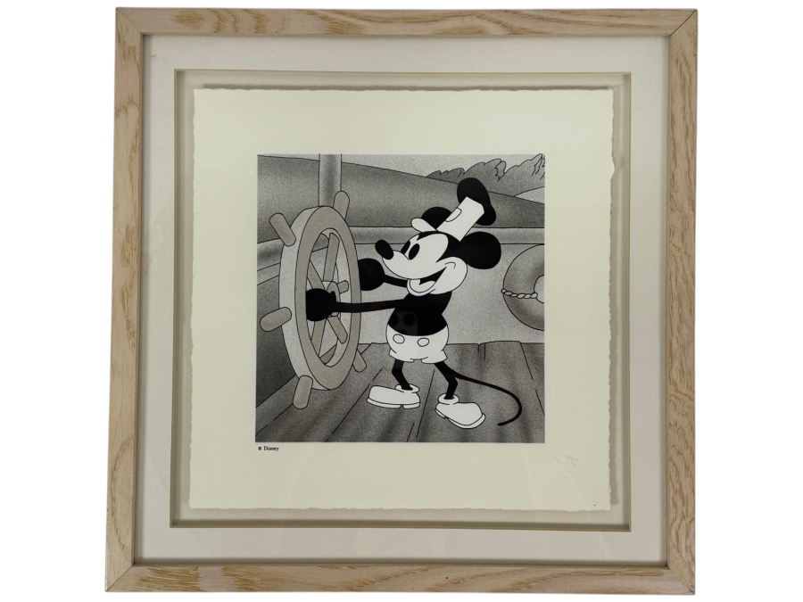 Shadowbox Framed Disney Steamboat Willie Mickey Mouse Print 14 X 14