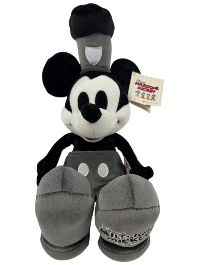 Limited Edition Disney's Milestone Mickey 1928 Steamboat Willie Plush 24'H