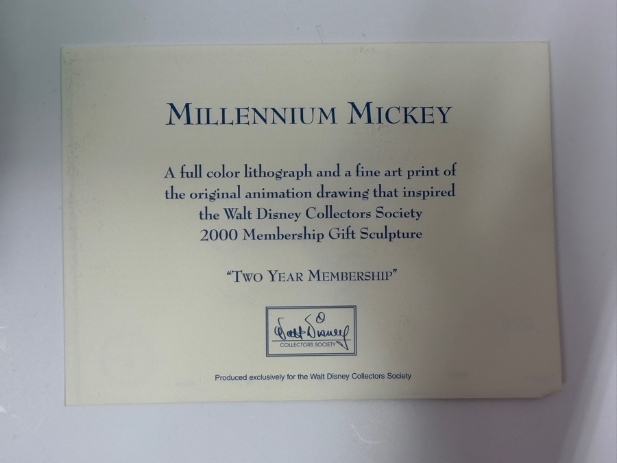 Walt Disney Classics Collection 'Millennium Mickey: On Top Of The World' From Walt Disney's Thru The Mirror Figurine With Trading Pin, Medallion And Original Box 5'H [Photo 12]