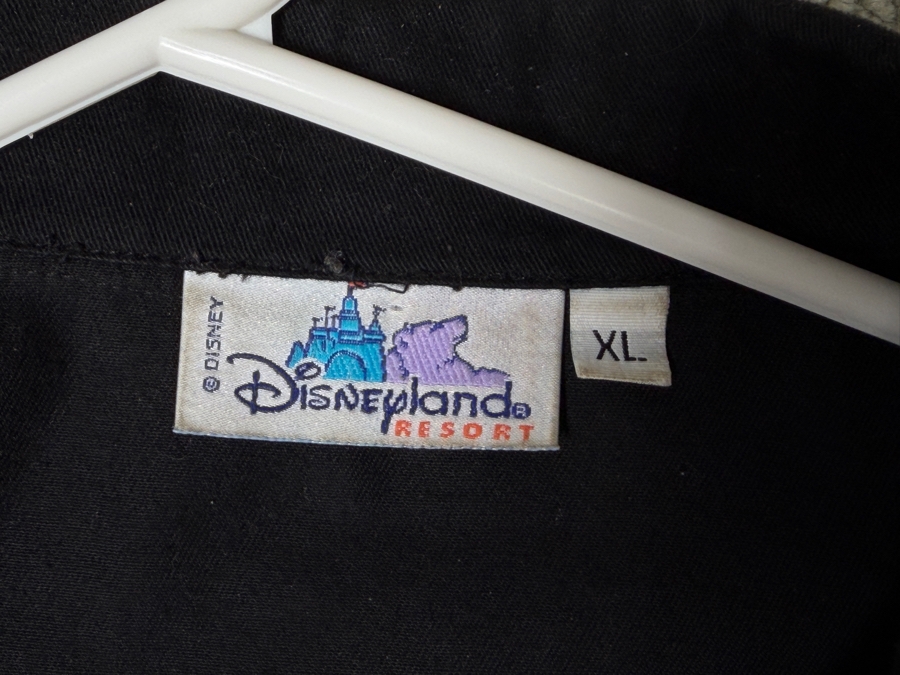 Just Added - Vintage Disneyland Haunted Mansion 35th Anniversary Button-Down Shirt Featuring Hitchhiking Ghosts Phineas Ezra And Gus Black Short Sleeve Camp Shirt Size XL [Photo 5]