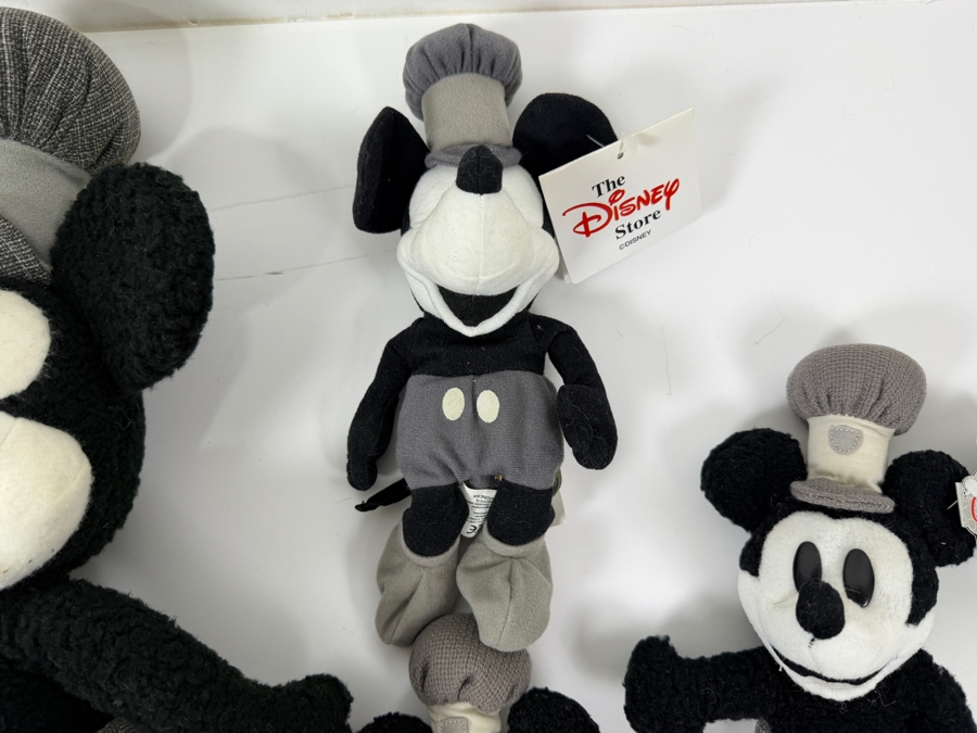 Just Added - Collection Of (4) Walt Disney Steamboat Willie Mickey Mouse Plush Toys - Height Of Larger Plush Is 20'H [Photo 3]