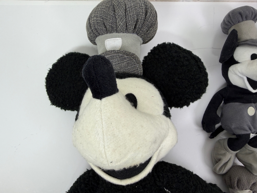 Just Added - Collection Of (4) Walt Disney Steamboat Willie Mickey Mouse Plush Toys - Height Of Larger Plush Is 20'H [Photo 2]