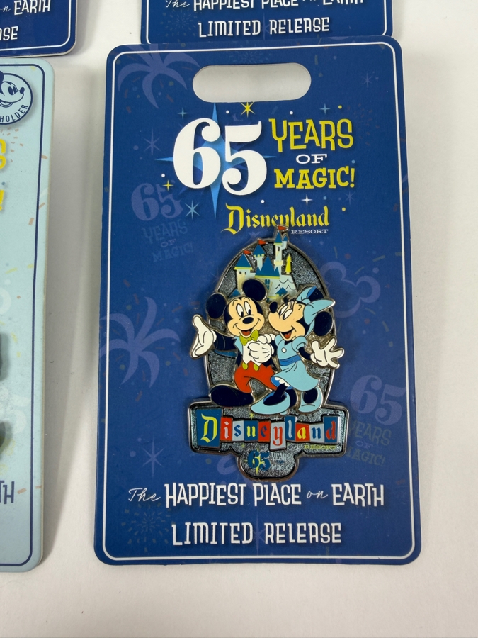 Just Added - Disney Parks 2020 Disneyland 65th Anniversary Mickey Minnie And Mr. Toad Annual Passholder Limited Release Pin Set Backing Cards [Photo 2]