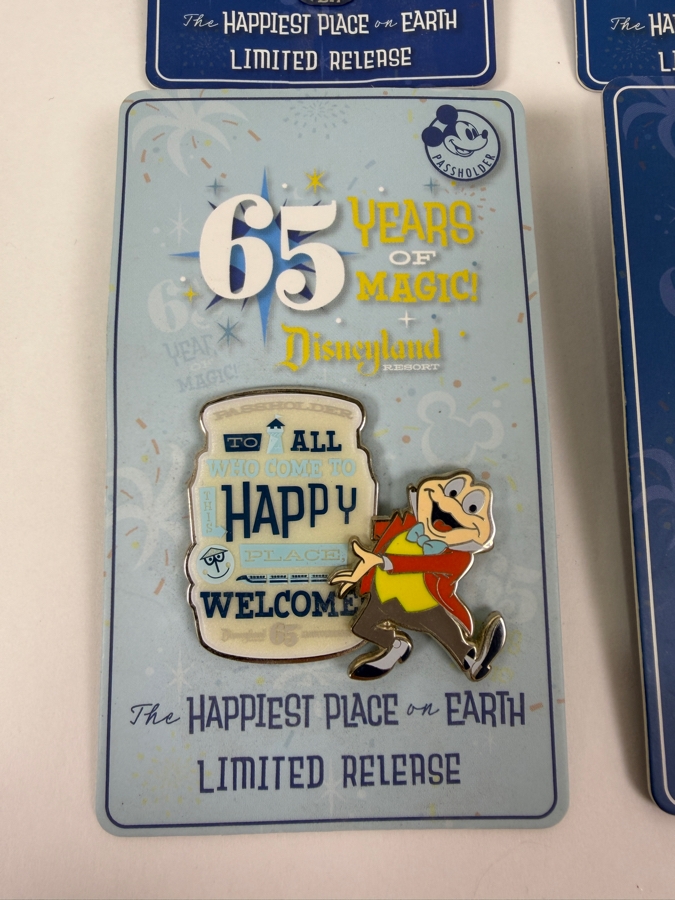 Just Added - Disney Parks 2020 Disneyland 65th Anniversary Mickey Minnie And Mr. Toad Annual Passholder Limited Release Pin Set Backing Cards [Photo 3]