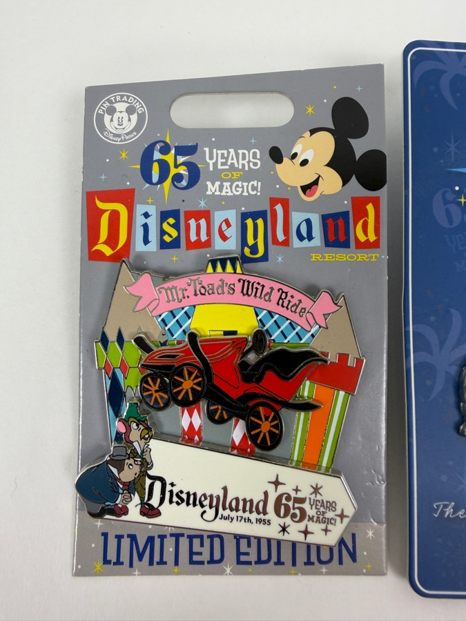 Just Added - Limited Edition Disneyland Resort 65 Years Of Magic Limited Edition Mr. Toad's Wild Ride And Hatbox Ghost Trading Pins [Photo 3]