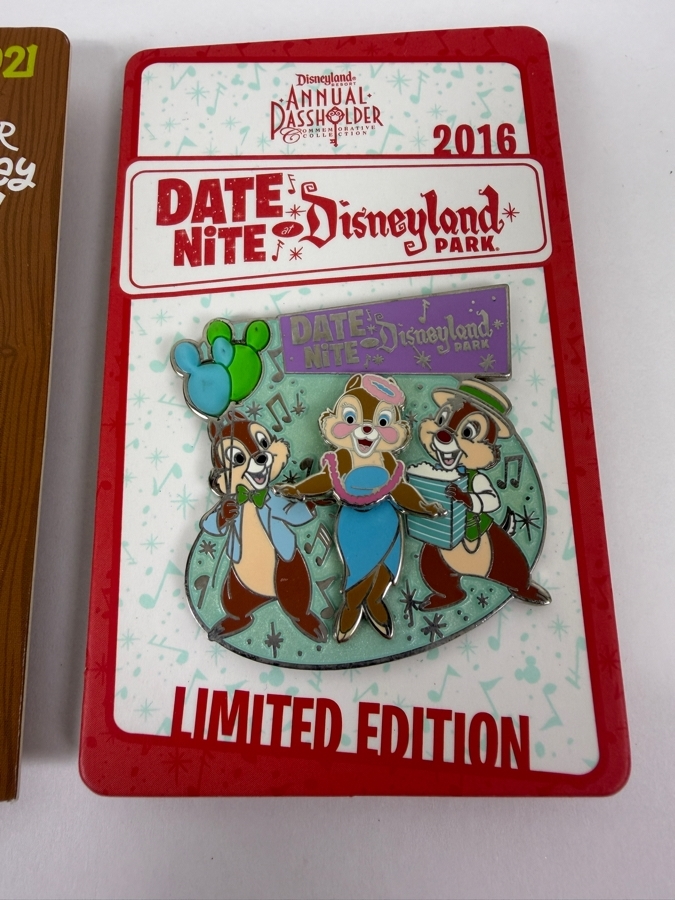 Just Added - Limited Edition 2021 Mickey & Minnie’s Runaway Railway Cuckoo Pin And 2016 Disneyland Annual Passholder Date Nite Chip 'N' Dale Pin [Photo 3]