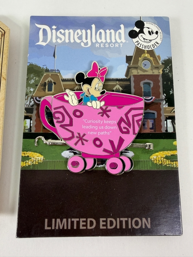 Just Added - Limited Edition Disneyland Resort Jingle Cruise 2016 And Minnie Mouse Teacup Train 2019 Passholder Trading Pins [Photo 2]