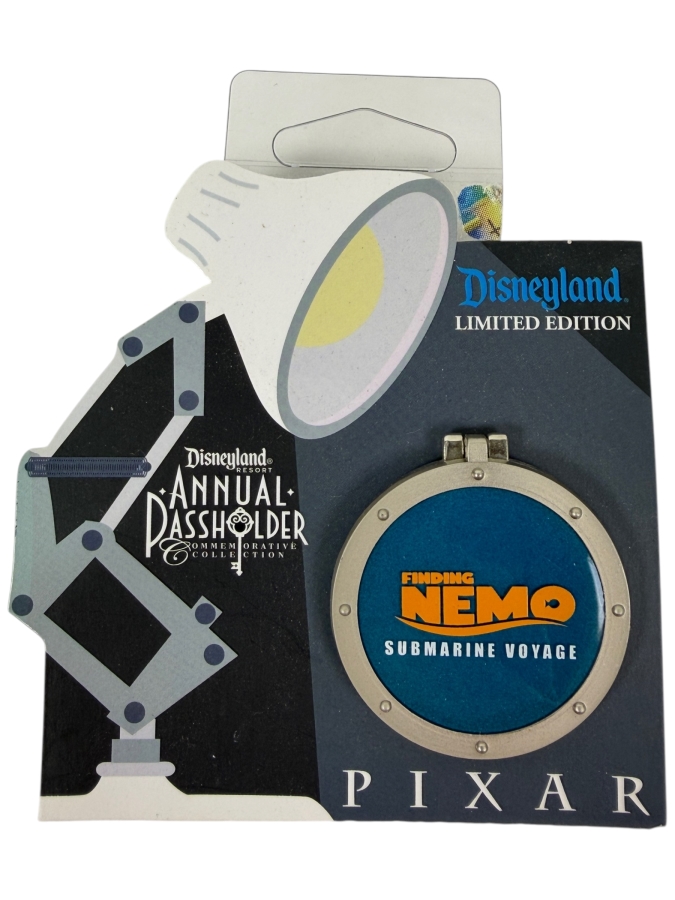 Just Added - Disneyland Annual Passholder Limited Edition Pixar Commemorative Collection Finding Nemo Submarine Voyage Hinged Porthole Trading Pin