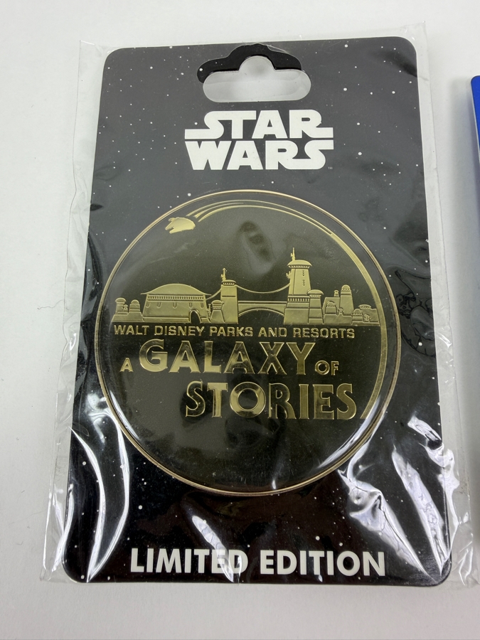 Just Added - Limited Edition 2017 D23 Expo Star Wars Galaxy’s Edge 'A Galaxy Of Stories' And BB-8 Logo Trading Pin Set [Photo 2]