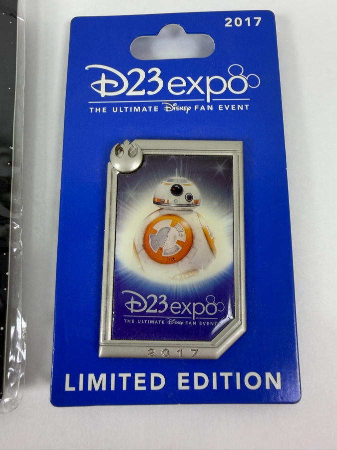 Just Added - Limited Edition 2017 D23 Expo Star Wars Galaxy’s Edge 'A Galaxy Of Stories' And BB-8 Logo Trading Pin Set [Photo 3]