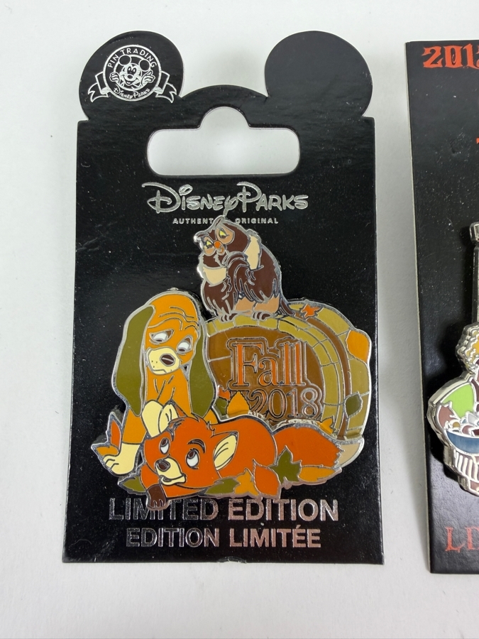 Just Added - Disney Parks Fall 2018 Fox And The Hound Limited Edition Enamel Pin And Pixar Monsters University Trick Or Treat 2013 Limited Edition Enamel Pin [Photo 3]
