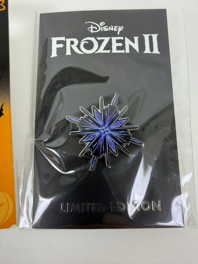 Just Added - Disney Pins: 2017 Beauty And The Beast Rewards, 2013 Halloween Time Captain Hook Limited Release, And Frozen II Snowflake Limited Edition Enamel Pin Set [Photo 4]