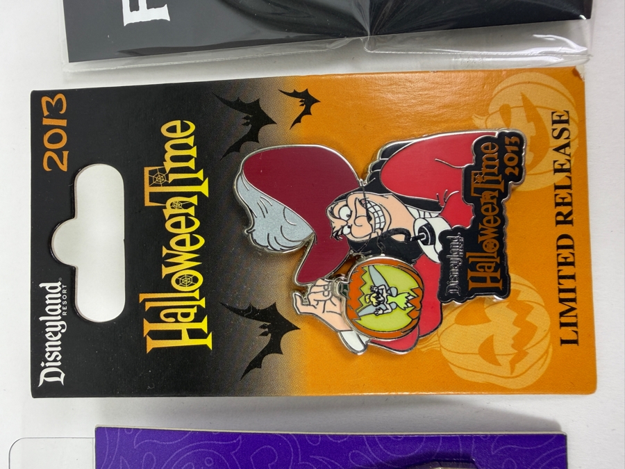 Just Added - Disney Pins: 2017 Beauty And The Beast Rewards, 2013 Halloween Time Captain Hook Limited Release, And Frozen II Snowflake Limited Edition Enamel Pin Set [Photo 2]