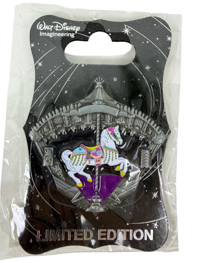 Just Added - Walt Disney Imagineering Disneyland Attractions Stained Glass King Arthur Carrousel Limited Edition Enamel Pin