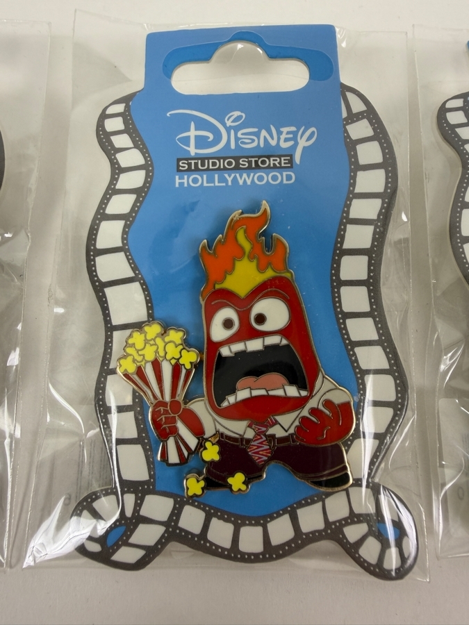Just Added - Disney Studio Store Hollywood Popcorn Series Open Edition Enamel Pin Set Featuring Jack-Jack From The Incredibles, Anger From Inside Out, And Judy Hopps From Zootopia [Photo 2]
