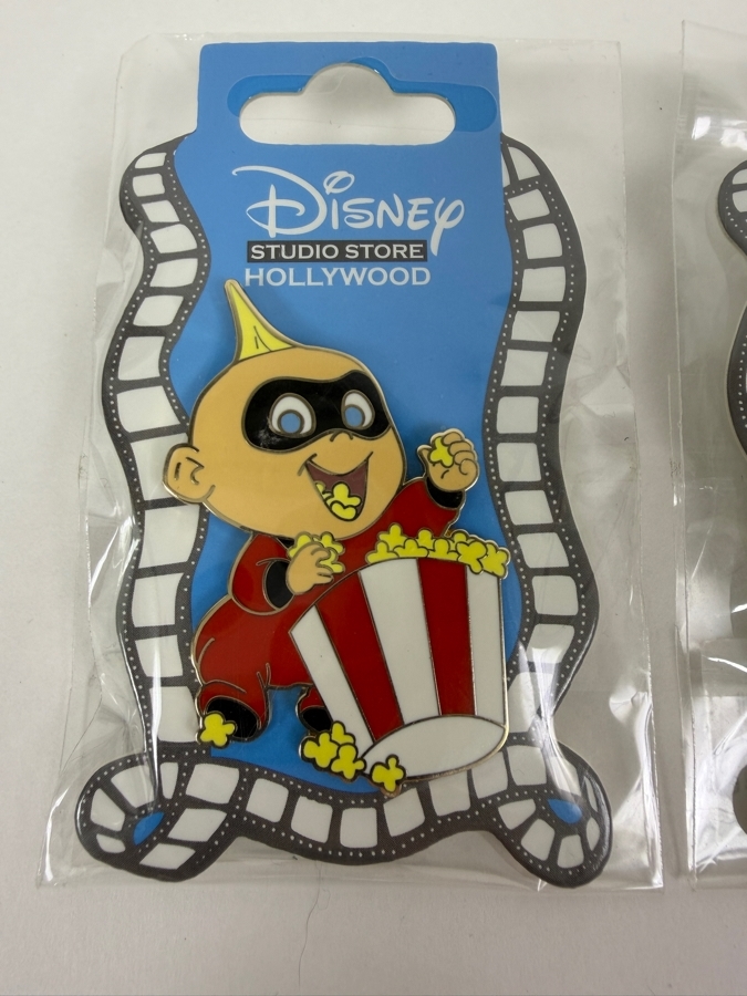 Just Added - Disney Studio Store Hollywood Popcorn Series Open Edition Enamel Pin Set Featuring Jack-Jack From The Incredibles, Anger From Inside Out, And Judy Hopps From Zootopia [Photo 3]