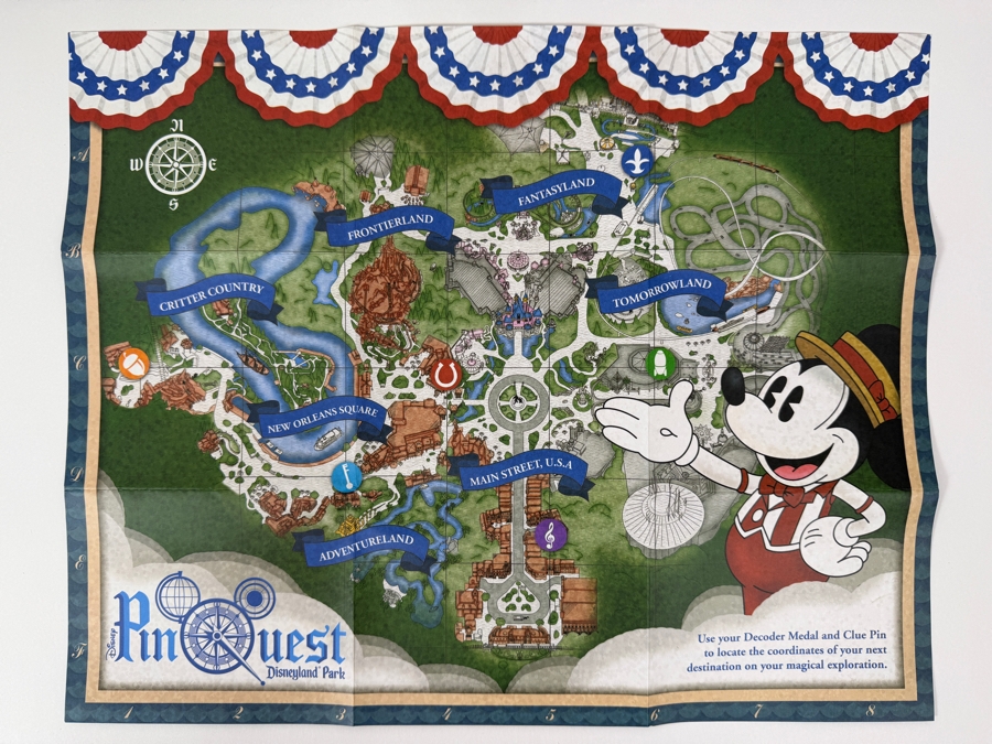 Just Added - Disneyland Resort 2016 PinQuest Scavenger Hunt Starter Adventure Kit With Complete Set Of Six Limited Release Clue Pins And Mickey Mouse QuestEAR Completer Pin [Photo 10]