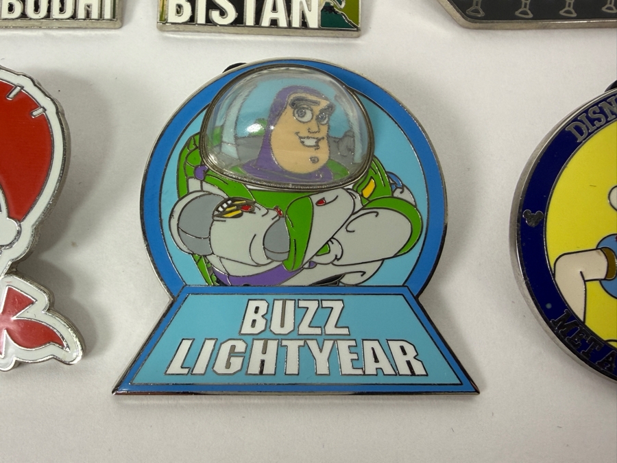 Disney Star Wars Rogue One Mystery Bodhi And Bistan, Pixar Short Film Stu, Loungefly Toy Story Jessie Heart, World Of Color Buzz Lightyear, And Disney Park Badges Met A Princess Snow White Limited Release Enamel Pin Collection [Photo 2]