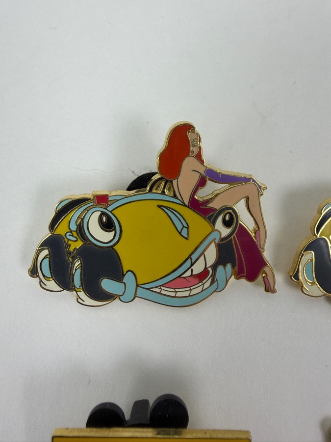 Just Added - Disneyland Resort Limited Edition 1500 Jessica Leaning On Benny The Cab, Disneyland 55th Anniversary Mr. Toad And Ichabod Crane Dangle Limited Edition 1500, And 1999 Toy Story 2 Theater Marquee Enamel Pin Collection [Photo 5]