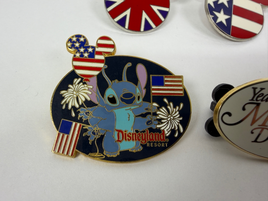 Just Added - Disney World Pin Trading Society Master Pin Trader, 2007 Year Of A Million Dreams Disneyland Resort Mickey, Disneyland Resort 2004 Independence Day Stitch, Disneyland Matterhorn Bobsleds Mickey, And United Kingdom/USA Mickey Icon Flag Enamel  [Photo 2]