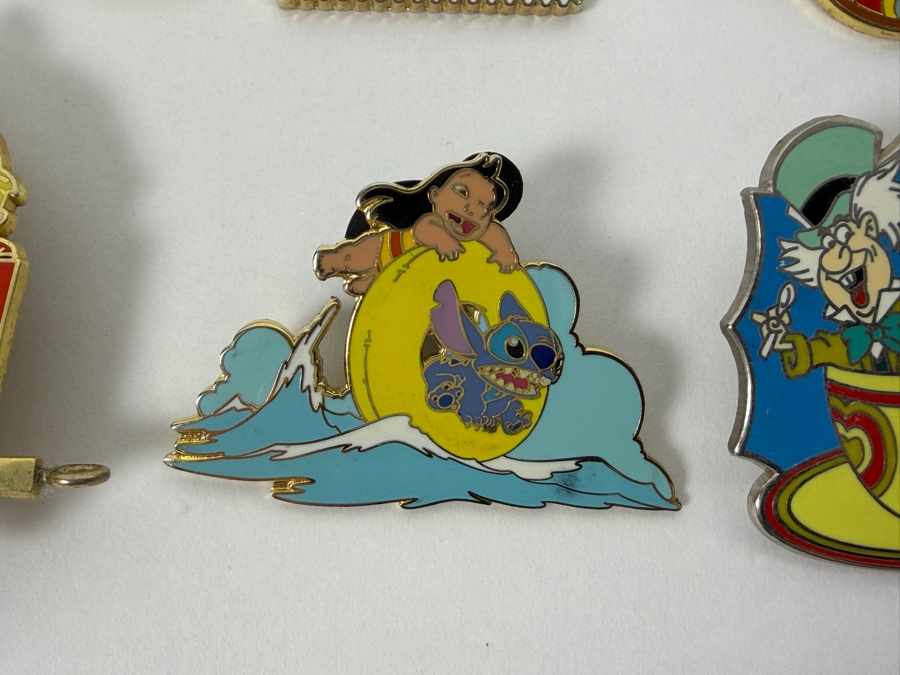 Just Added - Disneyland 100th Birthday Walt And Jiminy, Art Of Disney Pinocchio Stamp, Countdown To The Millennium Ichabod And Mr. Toad, Character Train Incredibles, Stitch Sundays Surfing, And Fantasyland Mad Hatter Pin Collection [Photo 6]