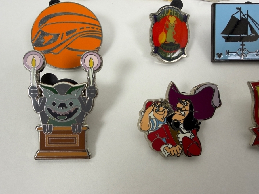 Just Added - Disney Pins: Toy Story 3 Mr. Pricklepants, Pinocchio Magical Musical Moments Jiminy Cricket, D23 Expo 2019 Honda Autopia Astronaut, Haunted Mansion Gargoyle, Ratatouille Chef Remy, And Captain Hook Enamel Pin Collection [Photo 2]