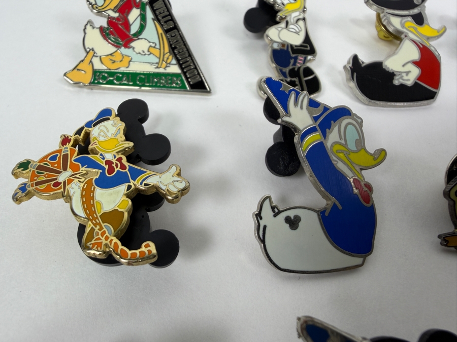 Just Added - Disney Pins: 2004 Wells Expedition Donald, 2002 Firefighter Donald, 1999 Millennium Countdown Ichabod & Mr. Toad, Scrooge McDuck With Cane, And Sorcerer Donald Enamel Pin Collection [Photo 5]