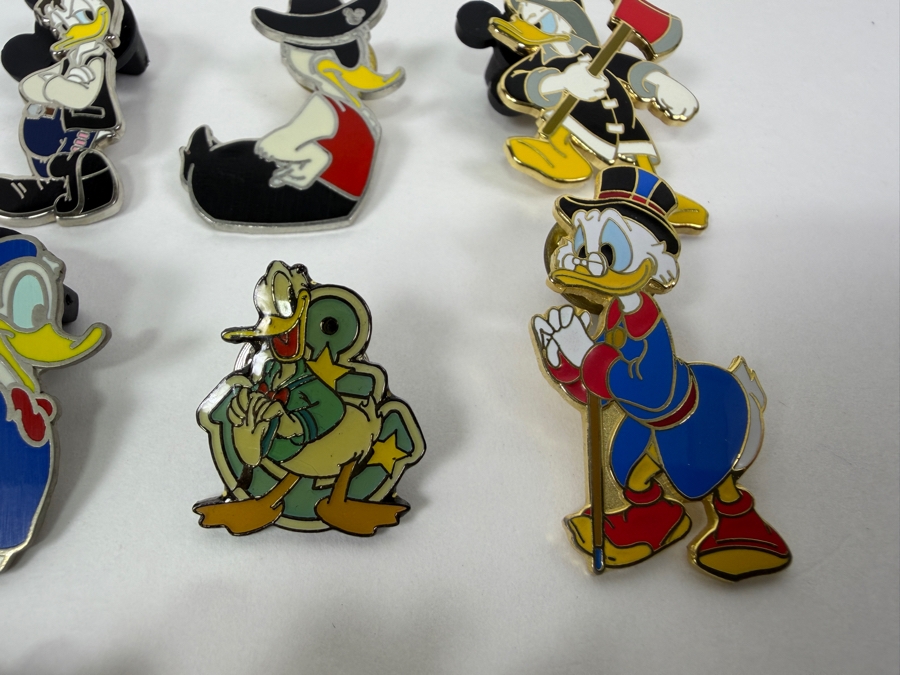 Just Added - Disney Pins: 2004 Wells Expedition Donald, 2002 Firefighter Donald, 1999 Millennium Countdown Ichabod & Mr. Toad, Scrooge McDuck With Cane, And Sorcerer Donald Enamel Pin Collection [Photo 4]