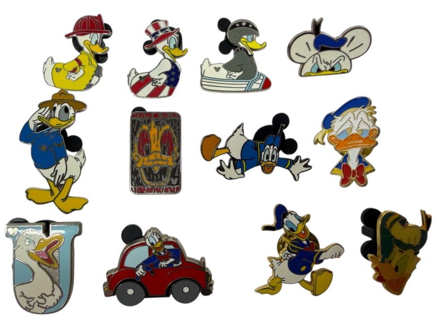 Just Added - Disney Pins: 2007 Hidden Mickey Rubber Duck Occupations, 1999 Millennium Countdown Ichabod & Mr. Toad, 2002 Travel Company Donald In Red Car, And Various Donald Duck Adventure Enamel Pin Collection
