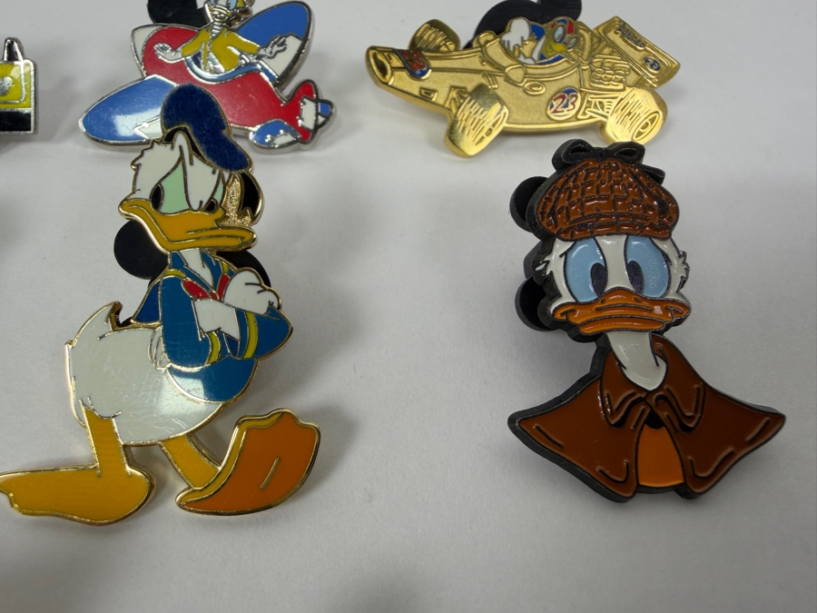 Just Added - Donald Duck Enamel Pin Collection Featuring Hidden Mickey Cars, Airplanes, Kabuki Warrior, And Sherlock Holmes Designs
 [Photo 4]