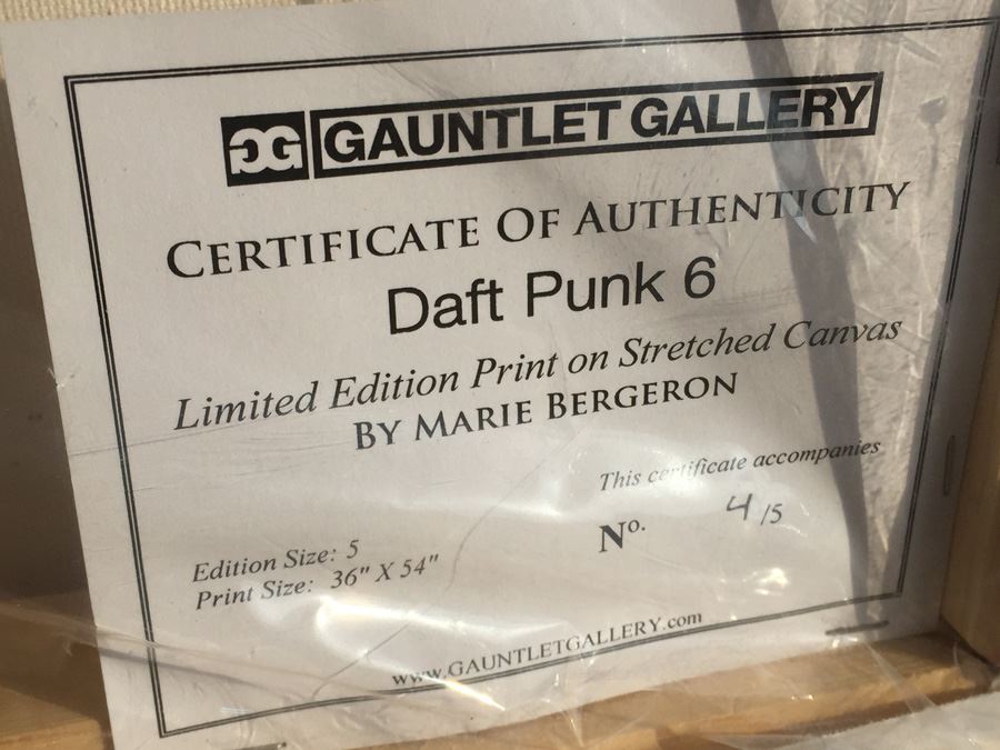 Daft Punk 6 by Marie Bergeron - 36' x 54' Cotton Rag Fine Art Print, 2014 - Edition Size 1 of 5 - Gauntlet Gallery - COA [Photo 3]