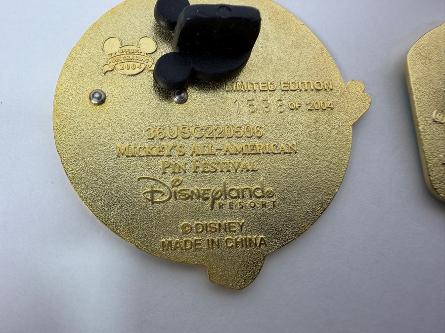 Just Added - Disney 2004 USA Olympics Limited Edition Enamel Pins: Mickey And Donald Relay Race, Donald Duck Basketball, And Donald Duck Swimming Olympic Rings Collection [Photo 6]