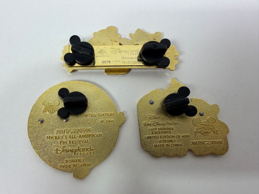 Just Added - Disney 2004 USA Olympics Limited Edition Enamel Pins: Mickey And Donald Relay Race, Donald Duck Basketball, And Donald Duck Swimming Olympic Rings Collection [Photo 5]
