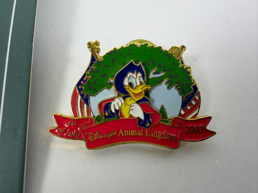 Just Added - Disney Limited Edition Pins: 2021 Letters To Santa Donald & Nephews LE 4000, 2001 Disneyland Summer Jet Ski Donald LE 3600, 2000 Animal Kingdom 4th Of July Donald, And 2002 All-American Picnic Donald LE 2500 Collection
 [Photo 3]