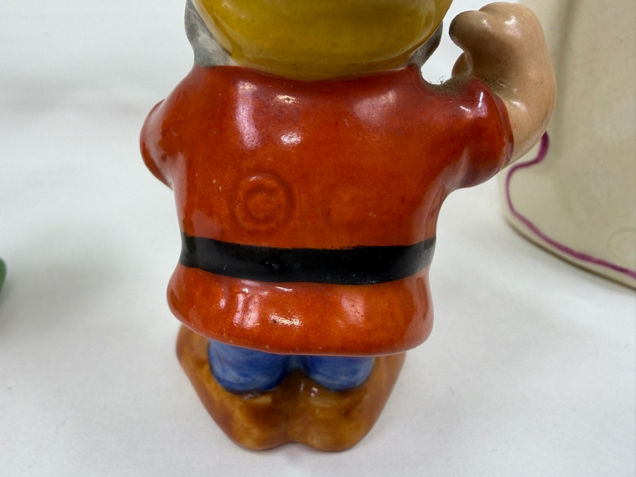 Just Added - Vintage 1950s Goebel Germany Walt Disney Snow White And The Seven Dwarfs Porcelain Figurine Collection Featuring Sneezy, Bashful, Sleepy, Dopey, Happy, Grumpy, And Doc With Original Foil Labels 3'H - 6'H [Photo 13]