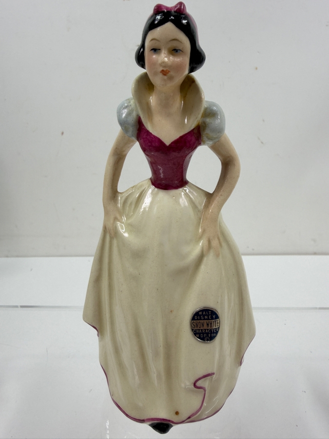 Just Added - Vintage 1950s Goebel Germany Walt Disney Snow White And The Seven Dwarfs Porcelain Figurine Collection Featuring Sneezy, Bashful, Sleepy, Dopey, Happy, Grumpy, And Doc With Original Foil Labels 3'H - 6'H [Photo 19]