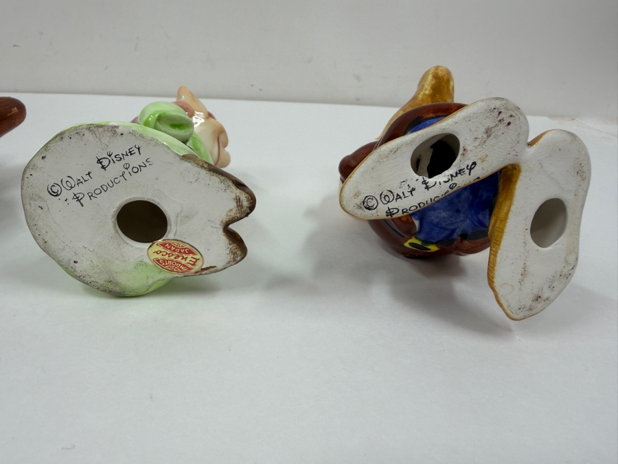 Just Added - Vintage 1950s Goebel Germany Walt Disney Snow White And The Seven Dwarfs Porcelain Figurine Collection Featuring Sneezy, Bashful, Sleepy, Dopey, Happy, Grumpy, And Doc With Original Foil Labels 5'H [Photo 11]