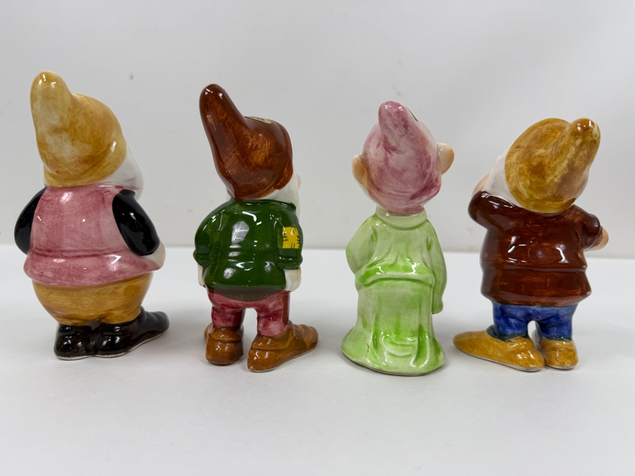 Just Added - Vintage 1950s Goebel Germany Walt Disney Snow White And The Seven Dwarfs Porcelain Figurine Collection Featuring Sneezy, Bashful, Sleepy, Dopey, Happy, Grumpy, And Doc With Original Foil Labels 5'H [Photo 8]